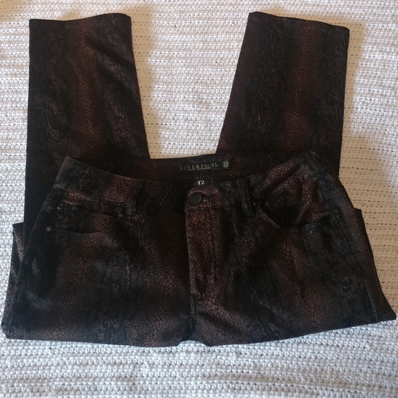 Liverpool Stitch Fix Snake Skin Print Pants Sz 12 - Picture 2 of 3